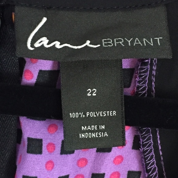 Lane Bryant Sleeveless Printed Shirt Sz 22 Zipper Back Tank Top Flowy Polyester - Picture 7 of 11